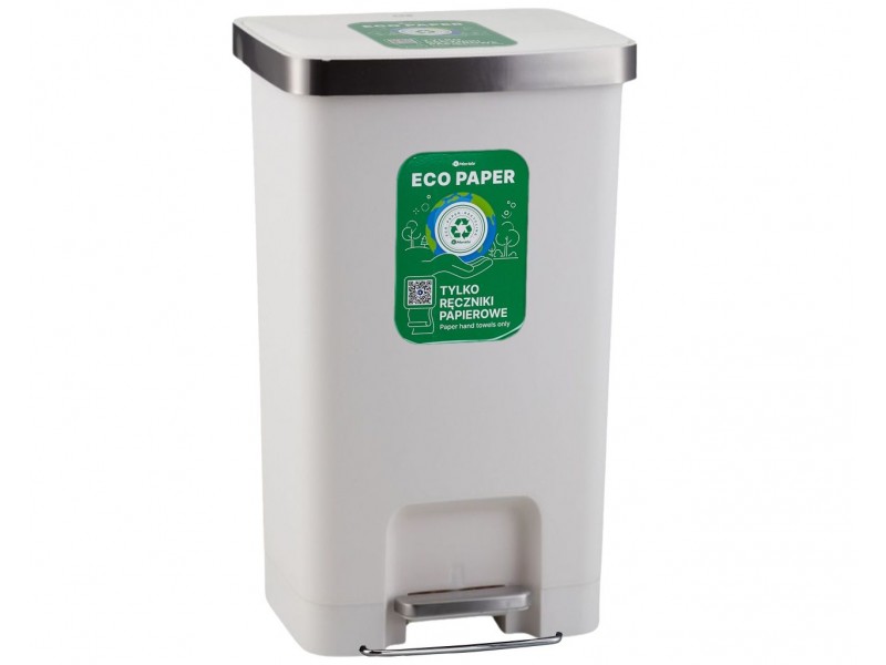 MERIDA ECO PAPER Hulladékgyűjtő, 50L, műanyag, lábpedálos, fehér MERIDA ECO PAPER Hulladékgyűjtő, 50L, műanyag, lábpedálos, fehér
